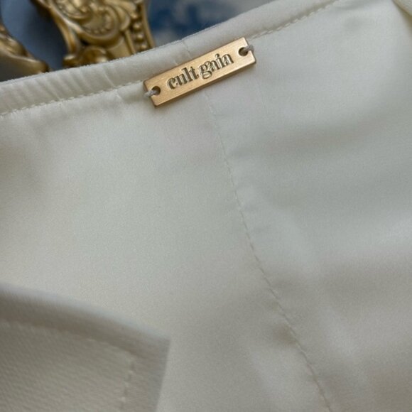 🆕 CULT GAIA 🧿 NWOT Akaia White Linen-Blend Mini Dress, Sz US 10 - Picture 14 of 14